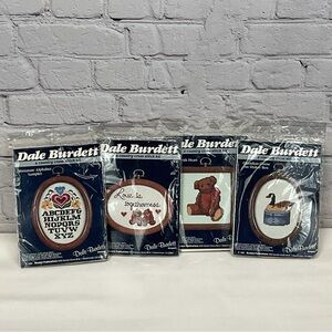 Vintage Dale Burdett Cross Stitch Craft Kits Country Bears Duck Alphabet Sampler